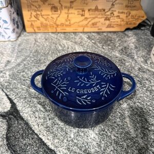 Le Creuset Indigo Olive Branch Mini Cocotte